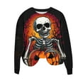 thumbnail image 6 of WMTBSRSW Skeleton Spooky Season Shirt for Women Halloween Long Sleeve Graphic Pullover Blouses Crewneck Casual Funny T-Shirts S-3XL, 6 of 6