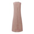 thumbnail image 5 of Summer Saving Wycnly Dresses for Women Plus Size Casual Swing Soft Cotton Linen Tank Long Sundress Sleeveless V-Neck Solid Summer Maxi Formal Dress Pink XXXL, 5 of 5