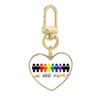 thumbnail image 1 of LGBT Rainbow Flag We Are Faly Gold Heart Keychain Metal Keyring Holder, 1 of 3
