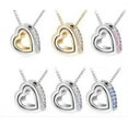 thumbnail image 6 of Hugging Hearts Pendant and Chain - Silver w/ Blue Crystals, 6 of 7