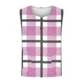 thumbnail image 5 of Fanxing Plus Size Plaid Vests for Women Button Down Collared Sleeveless Jacket Vintage Color Block Vest with Pockets Pink M, 5 of 5