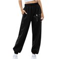 thumbnail image 5 of Pantalones de cintura elástica para mujer, pantalones de chándal estampados a la moda de invierno, pantalones de chándal cálidos para el hogar con bolsillos Fridja hfkajh100716, 5 of 5
