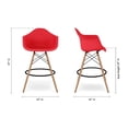 thumbnail image 6 of Aron Living Pyramid 28" Plastic Counter Stools with Arms in Red (Set of 2), 6 of 6