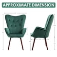 thumbnail image 6 of Homy Casa Wingback Accent Chair, Relaxing Living Room Armchair Ideal for Lounge Vanity Patio Bedroom, Green, 6 of 6