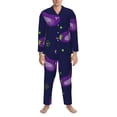 thumbnail image 4 of Bingfone Men'S Pajama Set 2 Piece Loungewear Pjs, Long Sleeve With Pajama Pants-Eggplant, 4 of 9
