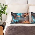 thumbnail image 2 of KLL Blue Dragon And White Tiger Pattern Silk Pillowcase for Hair and Skin Standard Size 20"X 30" Soft Breathable Pillow Covers for Sleeping, 2 of 6