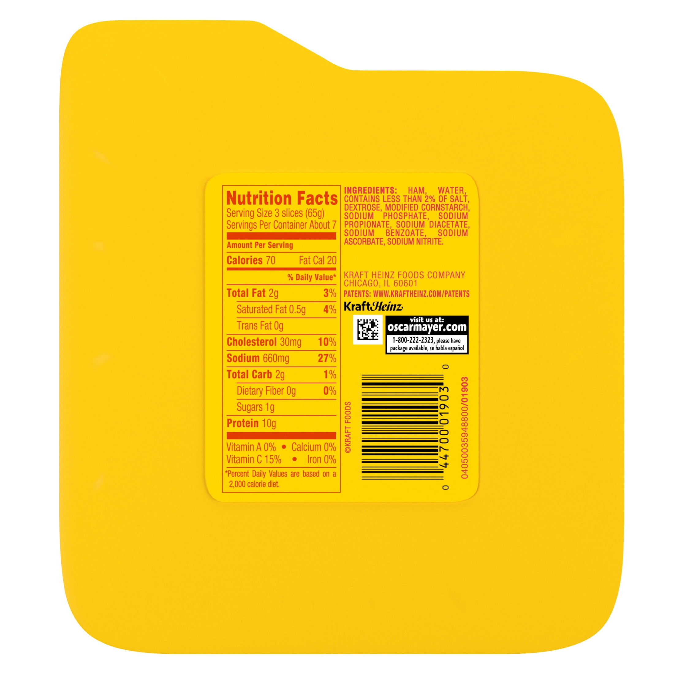 Oscar Mayer Lean Smoked Ham Sliced Lunch Meat 16 oz. Tray