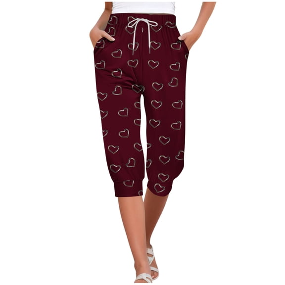 Plebaso Capri Sweatpants for Women Drawstring Jogger Capris Womens Casual Cropped Joggers with Pockets