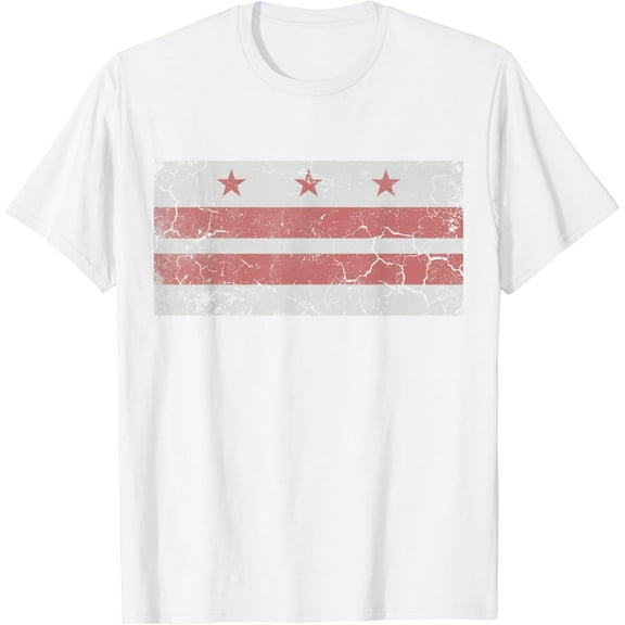 Retro Patriotic Flag of Washington D.C. Vintage Distressed T-Shirt100% cotton