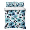 Botanical Floral Leaves Twin XL Size Quilt Set Lightweight Bedspread ...