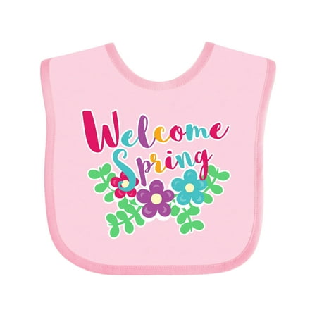 

Inktastic Welcome Spring with Flowers Gift Baby Boy or Baby Girl Bib