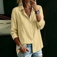 thumbnail image 2 of Bxsruta Womens Button Down Shirts Long Sleeve Lace Trim Blouses Casual Workwear Tops, 2 of 5