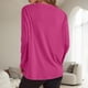 thumbnail image 3 of MHFRRA Camiseta de Manga Larga Oversize de Moda, Informal, Básica, con Cuello Redondo, para Uso Diario. Rosa Fuerte, 3 of 5
