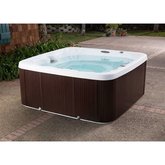Lifesmart Coronado (LS600DX) Hot Tub - 7 Person, 65-Jet, 220v, Arctic White/ Espresso Brown