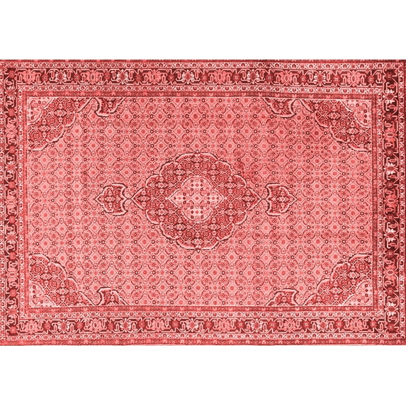 Ahgly Company Indoor Rectangle Medallion Red Traditional Area Rugs, 5' x 7'