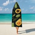 thumbnail image 5 of Green Avocado Blanket Hoodie Tropical Fruit Soft Hooded Blanket Fleece Throw Blankets Comfy Hoodie Blankets for Adult And Kids Comfortable Throw Blankets Suitable for Sofa Living Room Bedroom, 5 of 6