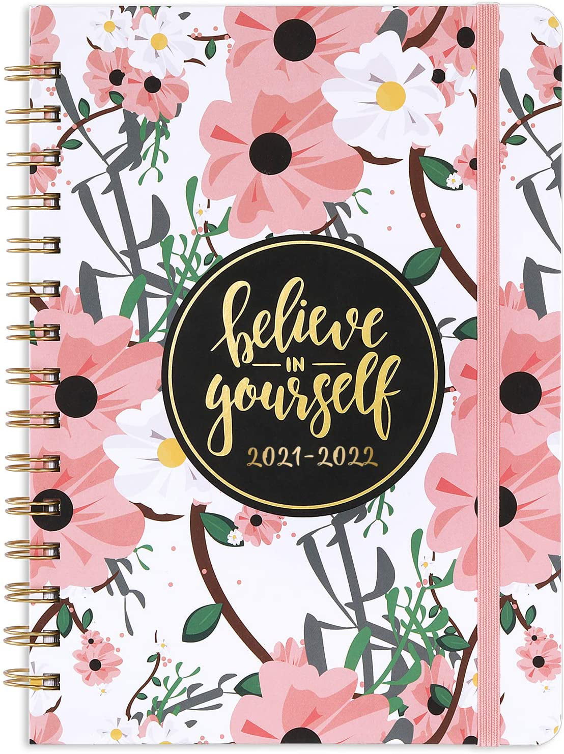 2021-2022 Planner Jul 2021 6.3 x 8.4 Inner Pocket Elastic Closure Flexible Floral Hardcover with Thick Paper Weekly & Monthly Planner with Monthly Tabs Jun 2022 