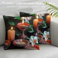 thumbnail image 3 of Orinice Candles Flowers Graphic Decorative Cushion Throw Pillow Cover for Home Living Room Sofa Pillowcase Aesthetic Decorative 1PC 20x20in, 3 of 5