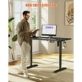 thumbnail image 3 of Flycity Electric Standing Desk Adjustable Height Stand Up Desk, 48" x 24" Sit Stand Desk, Low Noise Home Office Desk, Computer Desk with Splice Board, Child Lock & Memory Function, Black, 3 of 10