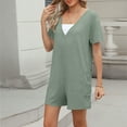 thumbnail image 6 of Zedker Womens Rompers Jumpsuits Summer Vacation Beach Loose Casual Soft Shorts Overalls Green Plus M, 6 of 9