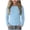 Blue, variant on Dursoulink Girls Long Sleeve Crew Neck Pullover Top for Girls, Slim Fit Knit Shirt with Polyester-Spandex Blend, Solid Color Casual Blouse, 5–16 Years