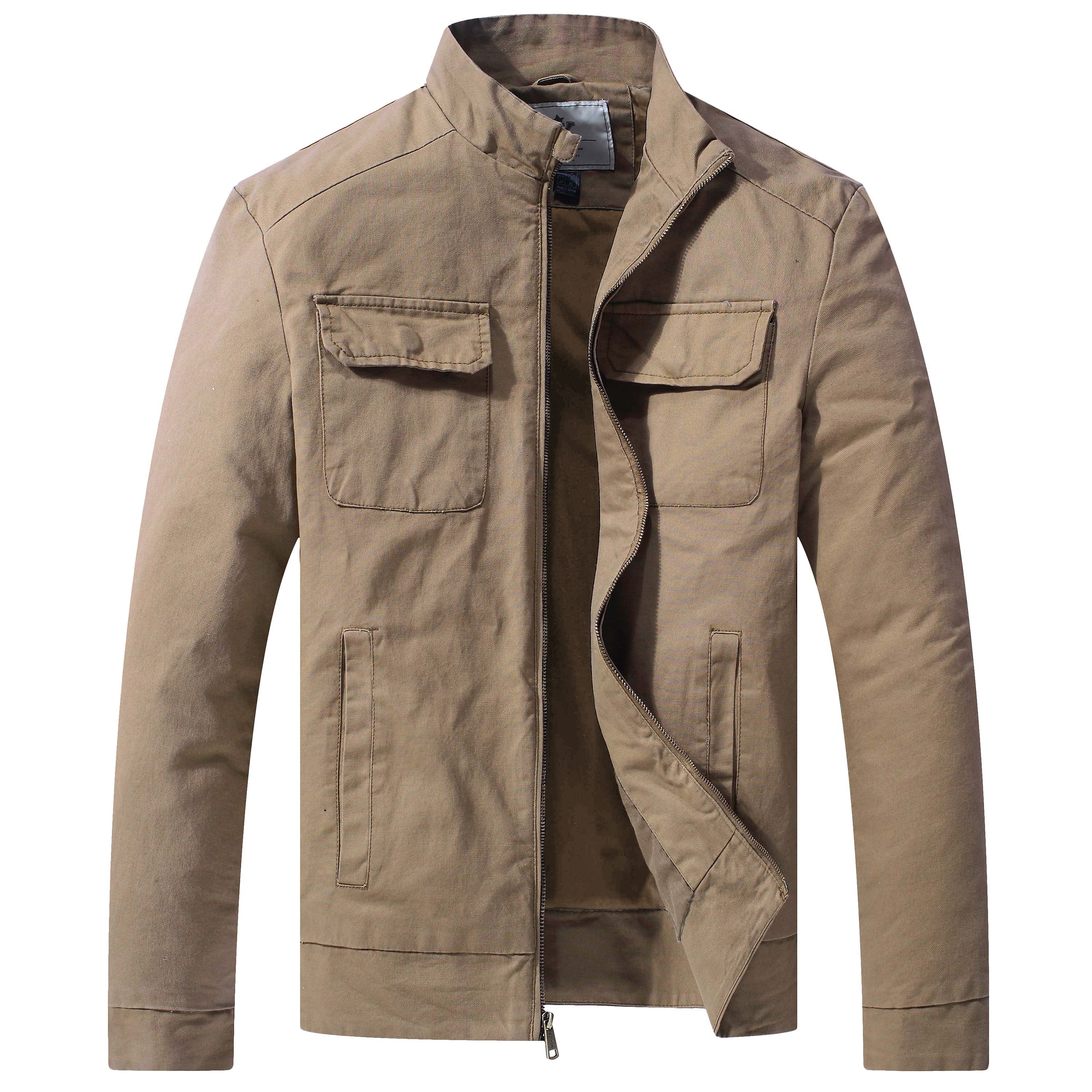 WenVen Men's Slim Fit Utility Coat Business Casual Military Jacket ...