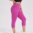 thumbnail image 6 of Under $10 High Waisted Capri Leggings for Women Buttery Soft Tummy Control Athletic Workout Yoga Capris Pants Cropped Trousers, 6 of 6