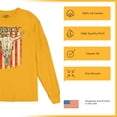 thumbnail image 6 of Cowboy Country Steer Head Long Sleeve T-shirt Vintage Cow Skull American Flag, 6 of 7