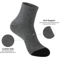 thumbnail image 4 of Lanola Mens 100% Cotton Cushioned Ankel Socks, Athletic Performance Running Moisture Wicking Breathable Quarter Socks, 4 of 7