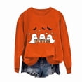 thumbnail image 2 of HomeDM Womens Sweatshirts Crewneck Halloween Graphic Pullover Tops Casual Long Sleeve Loose Fit Shirts - Orange/L, 2 of 4