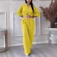 thumbnail image 4 of HAiming Women 2 Piece Lounge Sets Plus Size Cotton Linen Button down Long Sleeve Shirt and Pant Casual 2PCS Outfit Set, 4 of 7
