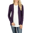 thumbnail image 1 of Womens V Neck Snap Button Long Sleeve Knit Cardigan, 1 of 4