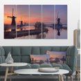 thumbnail image 1 of Windmills at Sunrise Panorama - Landscape Canvas Art Print, 1 of 3