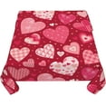 thumbnail image 4 of Valenitine''s Day Tablecloth Square 60 Inch Red Pink Hearts Table Cloth Love Table Cloths Waterproof Wrinkle Resistant Polyester Table Cover for Home/Kitchen/Dining Room/Party/Picnic, 4 of 6