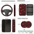 thumbnail image 7 of XYZCANDO Red Bow Spider Web 14 Pieces Auto Seat Covers Full Set Steering Wheel Cover Center Console Pad Seat Belt Covers Headrest Covers Cup Coasters for Most Cars SUVs Sedans, 7 of 7