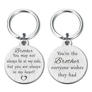 Yobent Brother Gifts for Christmas Valentines, Brother Keychain, Brother Birthday Present