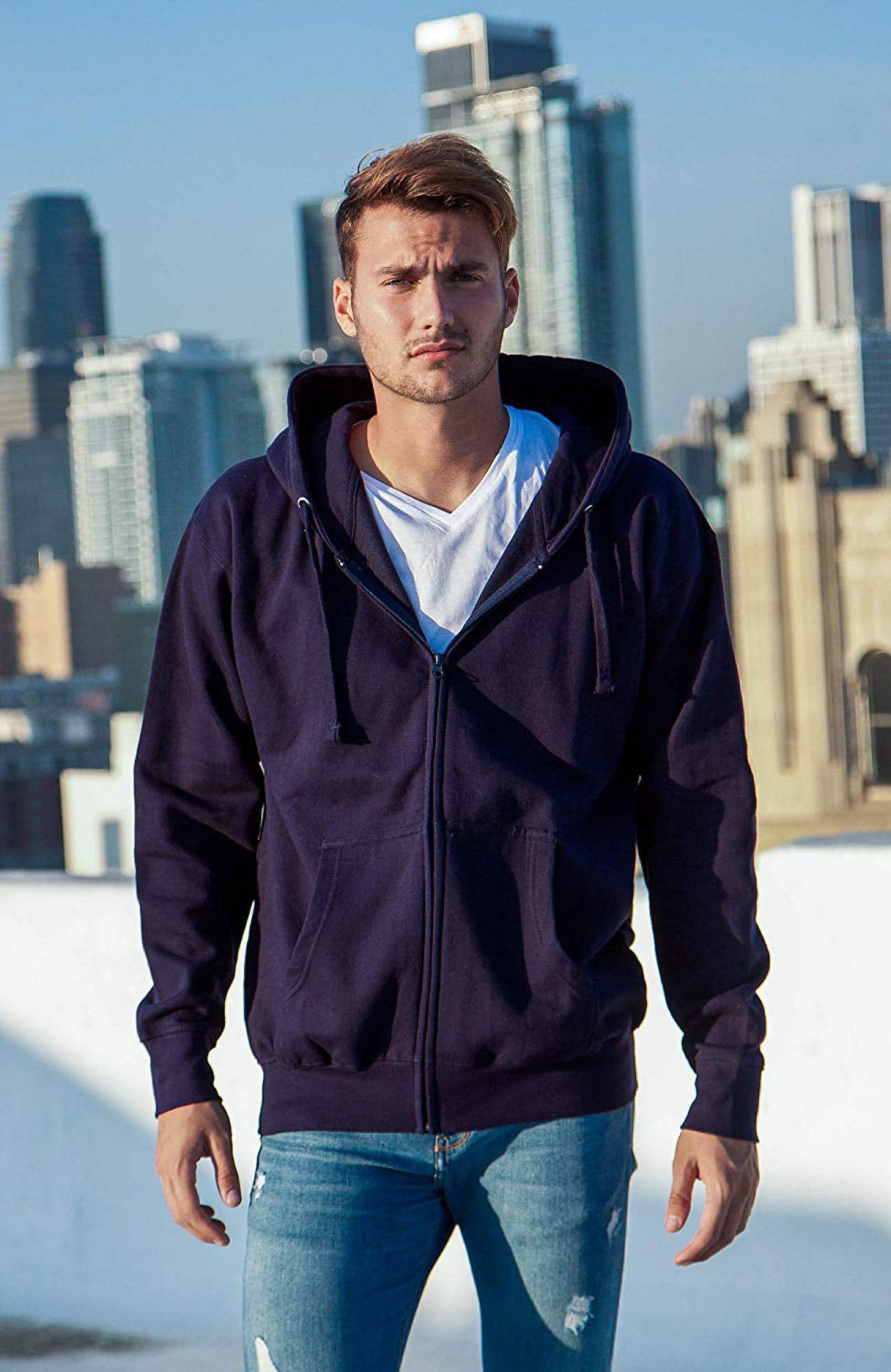 Men's Heavyweight Full Zip up Hoodie | Fleece Jacket | Warm Zipper Casual Sweatshirt with Hood