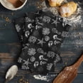 thumbnail image 6 of Black Coastal Kitchen Towels Set of 2, Water Absorbent Dish Towel, Nautical Starfish Jellyfish Seahorse Decorative Hand Towels - Quick Drying Cloth for Cooking Baking, 18x28 Inch, 6 of 8