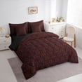 thumbnail image 3 of Feelyou Adult Boho Damask Twin Bedding Sets 7-Piece, Black Red Ghost Bedding Comforter Set, 3 of 8