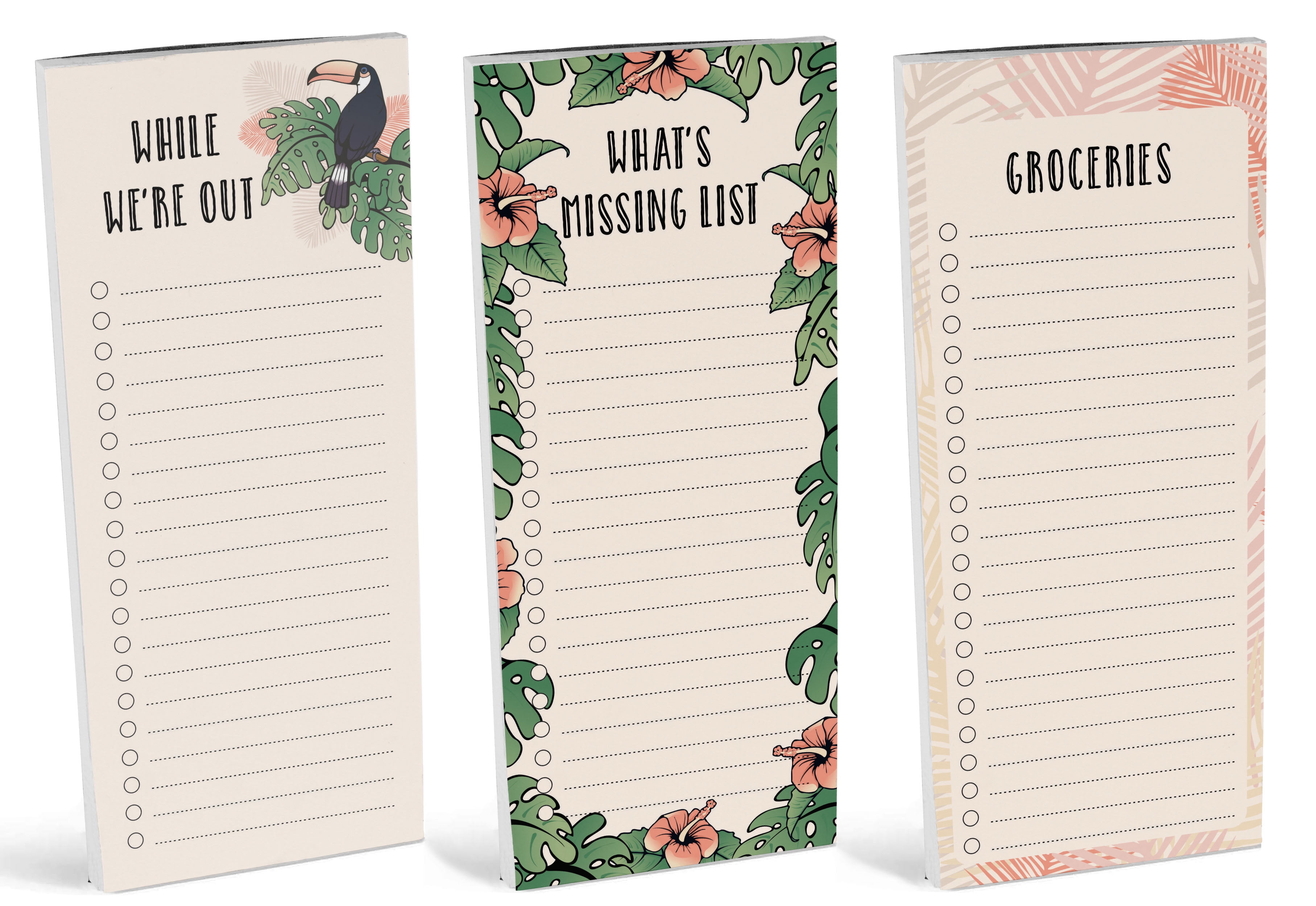 Inkdotpot Pack of 3 Magnetic Fridge To-Do List Notepads- Magnetic Memo Pads For Refrigerator-(50 Sheets Each)-6Q