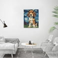 thumbnail image 4 of HFDF Dog Wall Art Dog Bathroom Wall Decor Starry Night Pictures Canvas Print Painting Artwork Home Decorations for Kitchen Bedroom Living Room Office 12x18inch Framed, 4 of 6