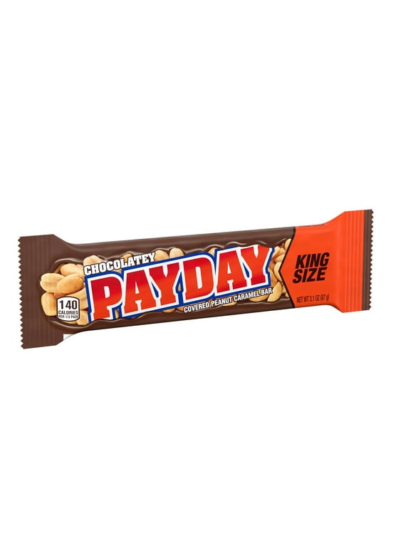 Payday Chocolatey Peanut Caramel King Size Candy, Bar 3.1 oz