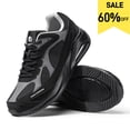 thumbnail image 2 of Fitville zapatos Extra anchos para caminar para hombre, calzado deportivo acolchado ancho para pies hinchados, pies planos, ajuste de arco, alivia el dolor de talón, negro, 2 of 5