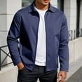 thumbnail image 2 of Men's Solid Color Notch Lapel Lightweight Casual Jacket Outdoor Autumn Coat Comfortable Stylish Versatile, 2 of 5