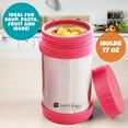 thumbnail image 4 of Bentology Stainless Steel Vacuum Insulated Food Jar - 17 oz Pink - Large Lunch Jar for Soup and more - Contains No Phthalates, BPA, or PVC, 4 of 6