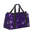 thumbnail image 2 of Fotbe Crystal Purple Snowflake Bolsa de Viaje con Estampado, Bolsa de Fin de Semana para Mujer con Compartimento para Zapatos, Bolsa de Gimnasio con Bolsillo Húmedo, 2 of 7