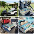 thumbnail image 6 of Golf Cart Seat Covers for 2 Seater, Beach Slippers Soft Microfiber Cart Seat Towel Blanket, Blue Summer Ocean Coastal Shell Absorbent Breathable Non Slip Bench Seats Protector for Golf Course 51"x31", 6 of 9