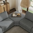 thumbnail image 6 of ADVWIN L Shaped Oversized Modular Sectional Couch, Modern Comfortable Convertible Corner Sofa with Reversible Chaise, 2 Pillows & Serving Tray for Living Room, Dark Gray, 6 of 12