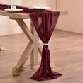 thumbnail image 1 of Chiffon Table Runner 28.4x120.1 Inches Sheer Wedding Runner Romantic Rustic Table Runner for Wedding Party Baby Shower Decorations,Burgundy, 1 of 7
