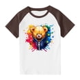 thumbnail image 3 of Feancey T-Shirt Graphique 3D Enfants Garçons Filles Mignon Imprimé Manches Courtes Hauts Doux Décontracté Col Rond Blouse Chandail d'Été T-Shirts Vacances Liquidation Brun 5 Ans, 3 of 9